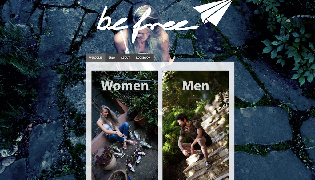 Die Website von dem veganen Schuhersteller Be Free Shoes