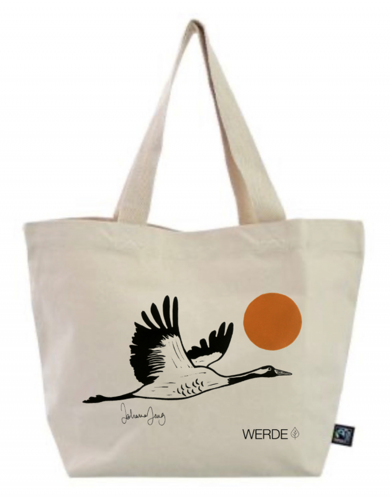 WERDE Baumwolltasche mit Kranichmotiv von Johanna Jung